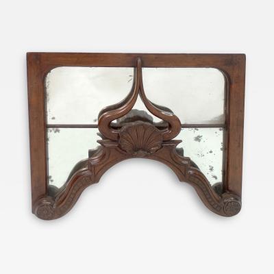 Carved Pine and Walnut Mirror