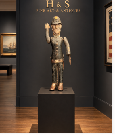 Carved Polychrome Wood Whirligig of a Policeman circa 1880 1900 