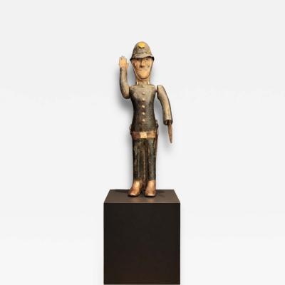 Carved Polychrome Wood Whirligig of a Policeman circa 1880 1900 