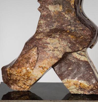 Carved Stone Torso Sculpture by J Muk