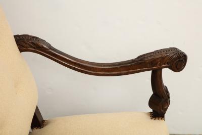 Carved Walnut Armchair