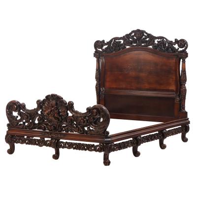 Carved Walnut Marriage Bed C 1890