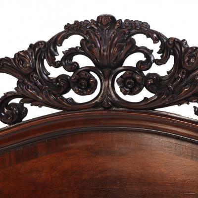 Carved Walnut Marriage Bed C 1890