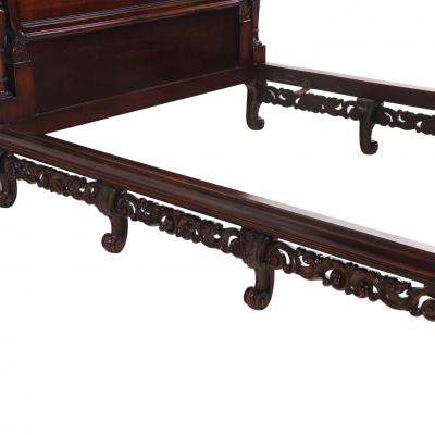 Carved Walnut Marriage Bed C 1890