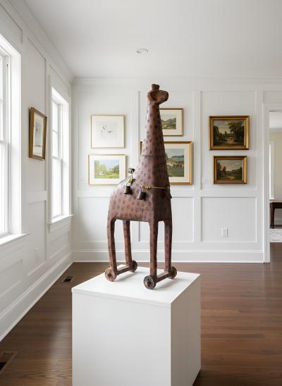 Carved and Polychromed Giraffe Pull Toy Circa 1850 80