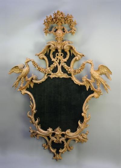 Carved and gilded rococo looking glass circa 1755