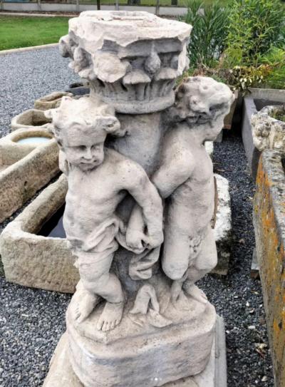 Carved stone fountain base France circa 1750