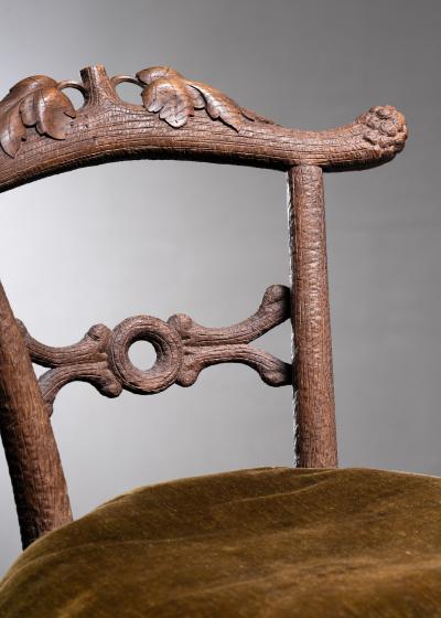 Carved wood side chair Sweden circa 1900
