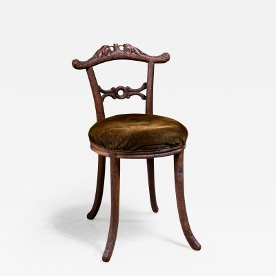 Carved wood side chair Sweden circa 1900