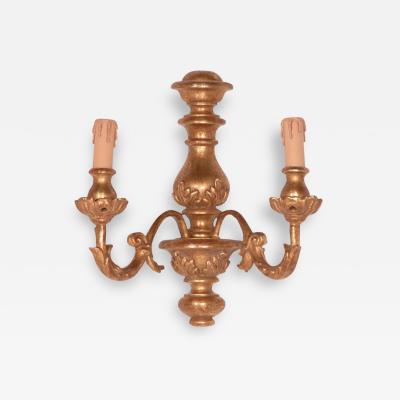 Carved wooden double light sconce