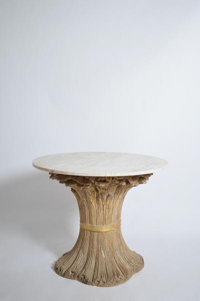 Carved wooden round table 1970s 