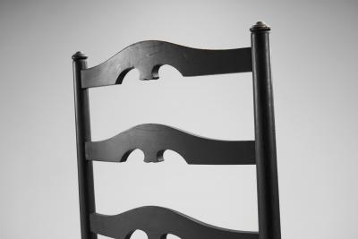 Carver Ladderback Chairs with Leather Seats Europe early 20th century