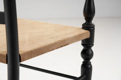 Carver Ladderback Chairs with Leather Seats Europe early 20th century