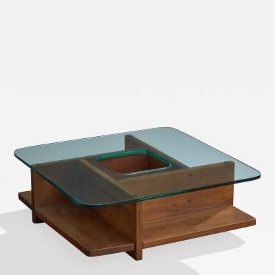 Casa Coffee Table with Wood and Glass Finland Brazil 1960s