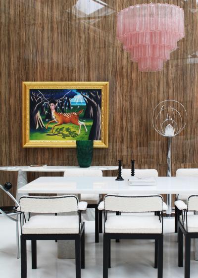 Cascada Suspension Lamp Handcrafted Pink Murano Glass and Brass Italy