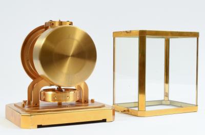 Case Glass Brass Jaeger Le Coultre Mantel Desk Clock