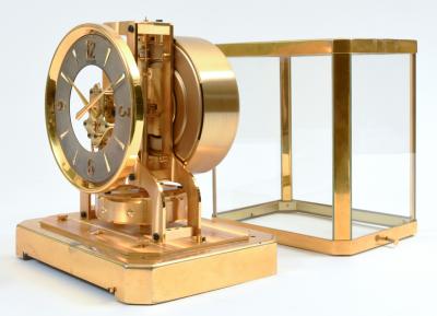 Case Glass Brass Jaeger Le Coultre Mantel Desk Clock