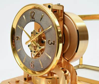 Case Glass Brass Jaeger Le Coultre Mantel Desk Clock