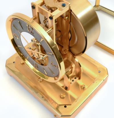 Case Glass Brass Jaeger Le Coultre Mantel Desk Clock