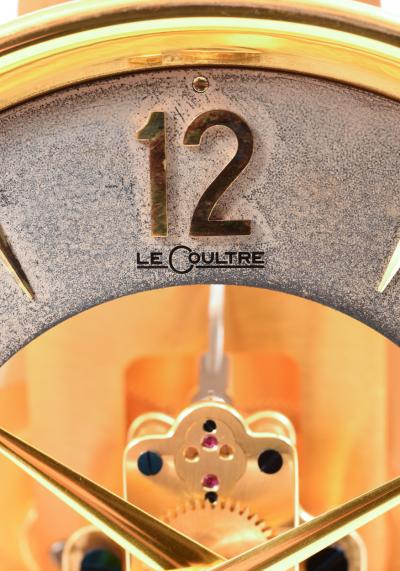 Case Glass Brass Jaeger Le Coultre Mantel Desk Clock