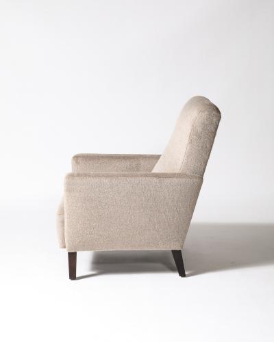 Cashmere and Stained Elm Armchair Italy c 1940s