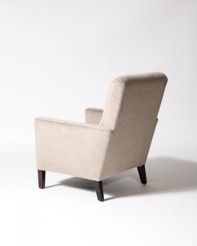 Cashmere and Stained Elm Armchair Italy c 1940s
