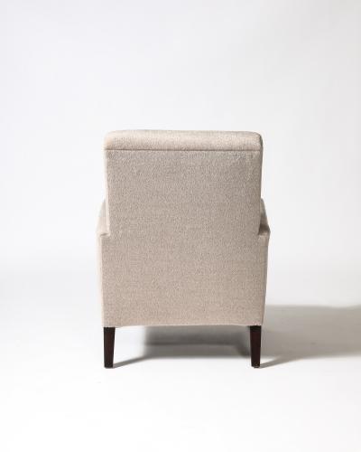 Cashmere and Stained Elm Armchair Italy c 1940s
