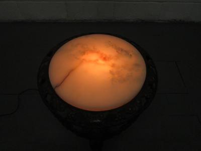 Cast Bronze Coffee Table with an Illuminating Alabaster Top