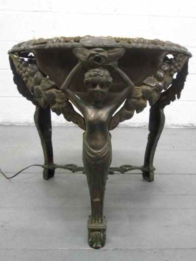 Cast Bronze Coffee Table with an Illuminating Alabaster Top
