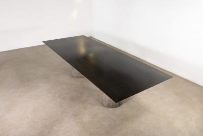 Cast Bronze Metal Twin Pedestal Dining Table by Costantini Beninx In Stock