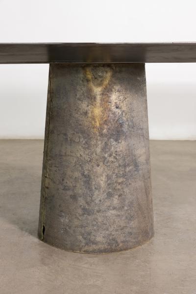 Cast Bronze Metal Twin Pedestal Dining Table by Costantini Beninx In Stock