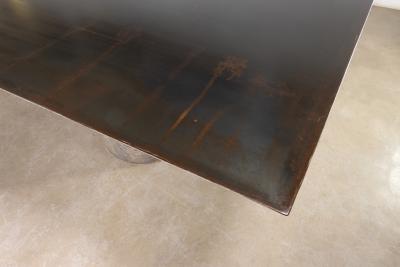 Cast Bronze Metal Twin Pedestal Dining Table by Costantini Beninx In Stock