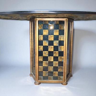 Cast Glass Bronze Op Art 54 Dining Table CA Studio 1980s