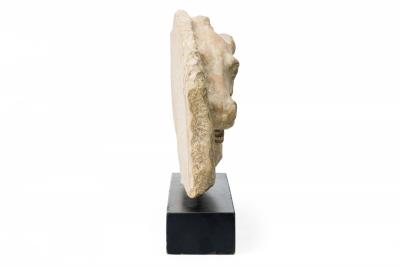 Cast Horse Head Sculpture Mounted on a Wooden Base