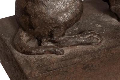 Cast Iron Figure Of A Seated Dog