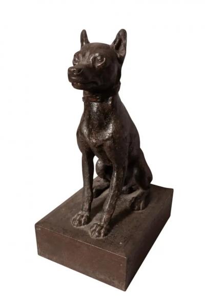 Cast Iron Figure Of A Seated Dog