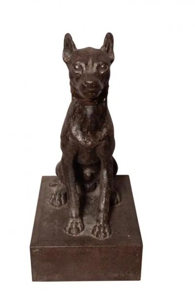 Cast Iron Figure Of A Seated Dog