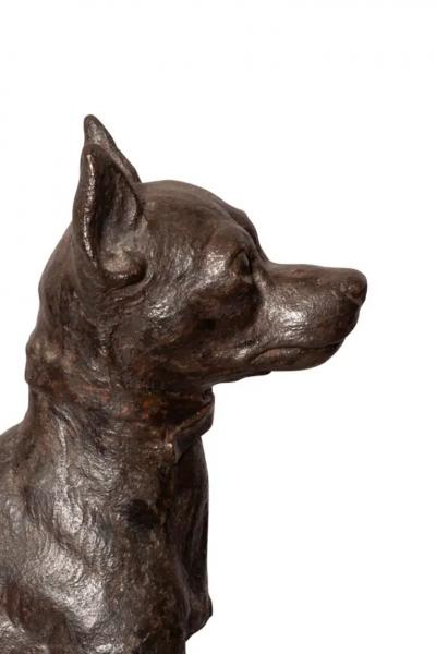 Cast Iron Figure Of A Seated Dog