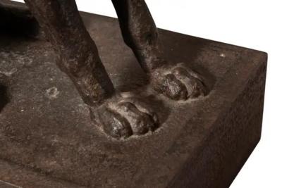 Cast Iron Figure Of A Seated Dog