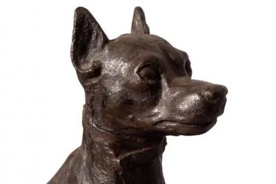 Cast Iron Figure Of A Seated Dog