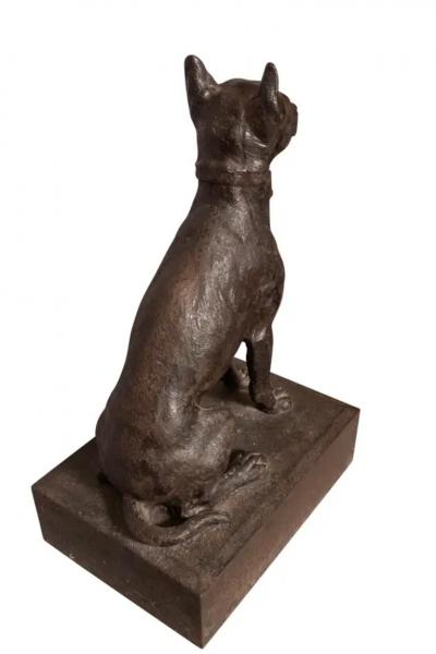 Cast Iron Figure Of A Seated Dog