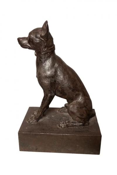 Cast Iron Figure Of A Seated Dog
