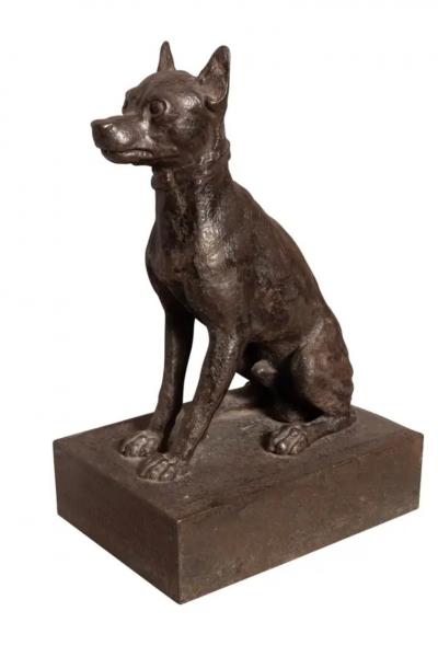 Cast Iron Figure Of A Seated Dog