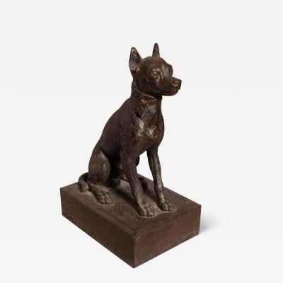 Cast Iron Figure Of A Seated Dog