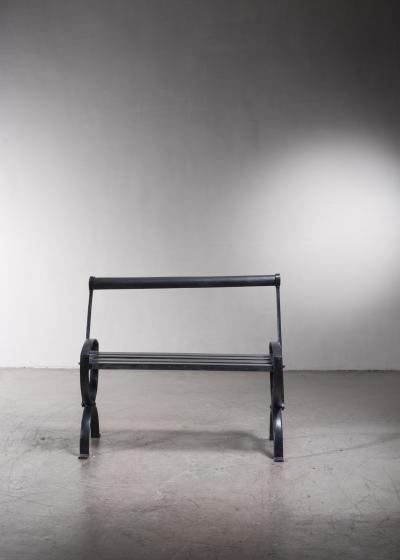 Cast iron and wood bench