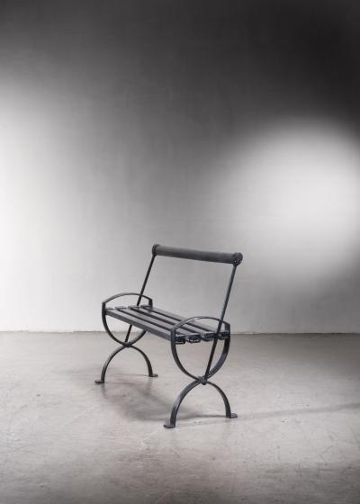 Cast iron and wood bench