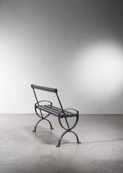 Cast iron and wood bench