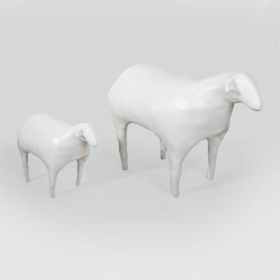 Catherine Blanc LULU JUNIOR Pair of sheep garden sculptures
