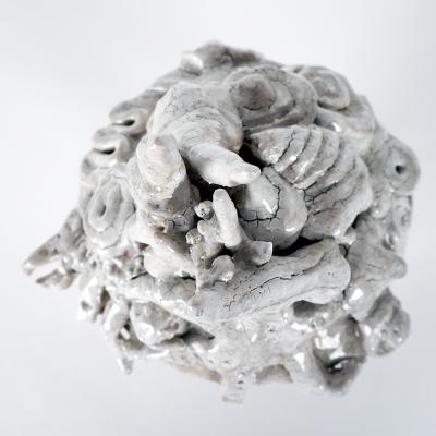 Catherine Blanc THE SHELL BOX White enamelled sandstone box