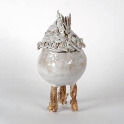 Catherine Blanc THE SHELL BOX White enamelled sandstone box